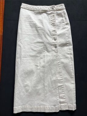 Free People White Denim skirt with slit